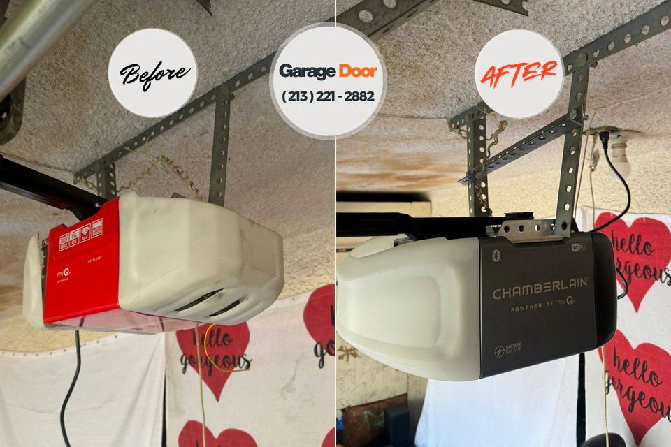 Before and after: garage door repair Bellwood, PA